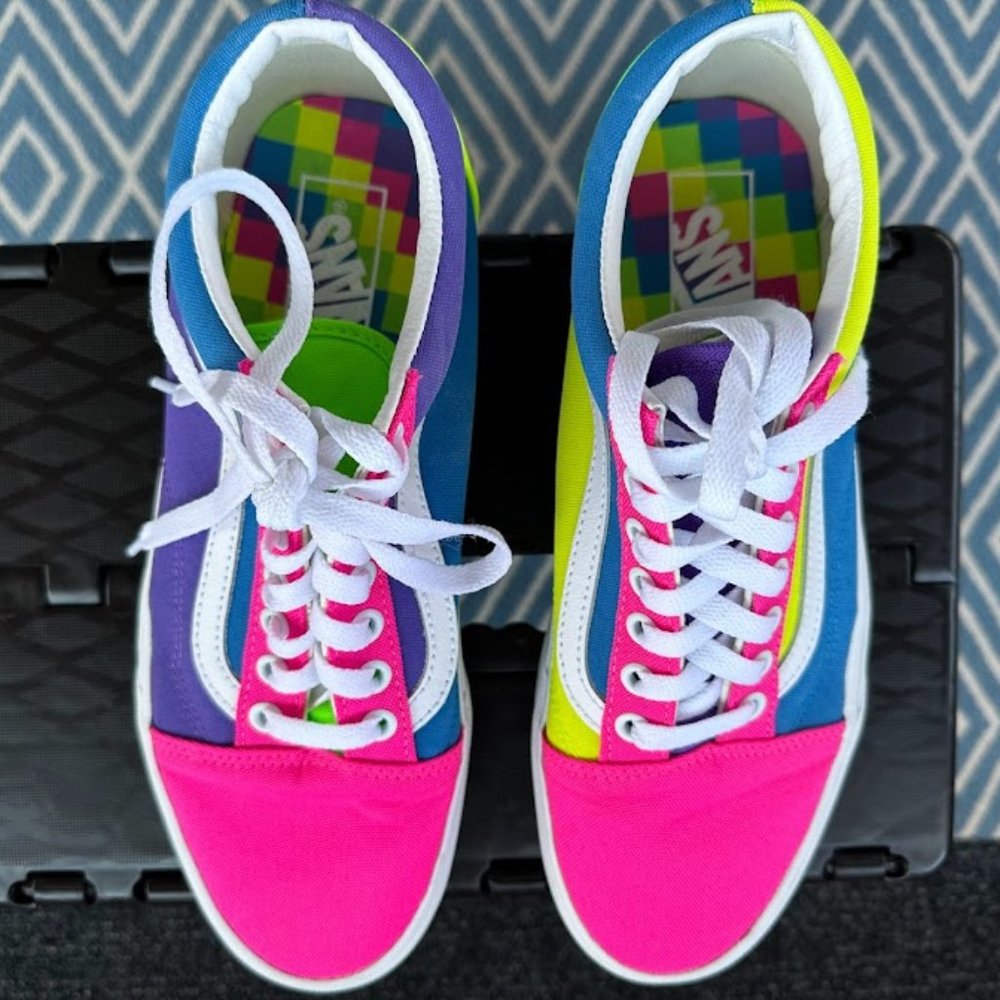 Vans Old Skool Neon Color-Block Skate Shoe